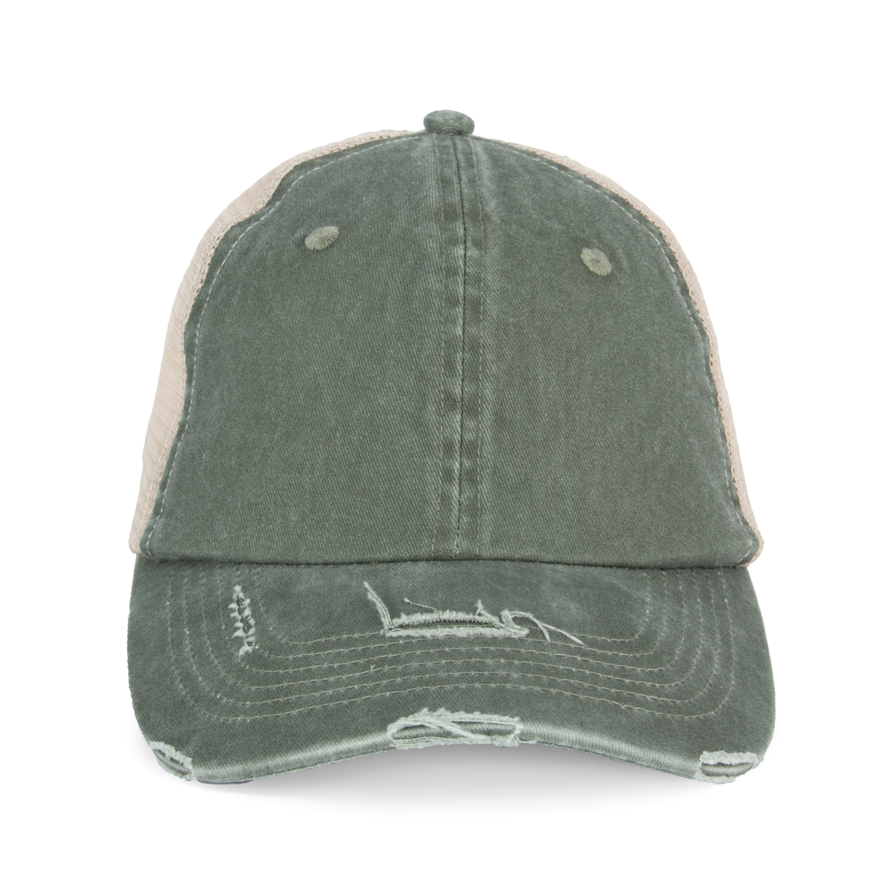 ECO-FRIENDLY UNISEX RIPPED EFFECT TRUCKER CAP