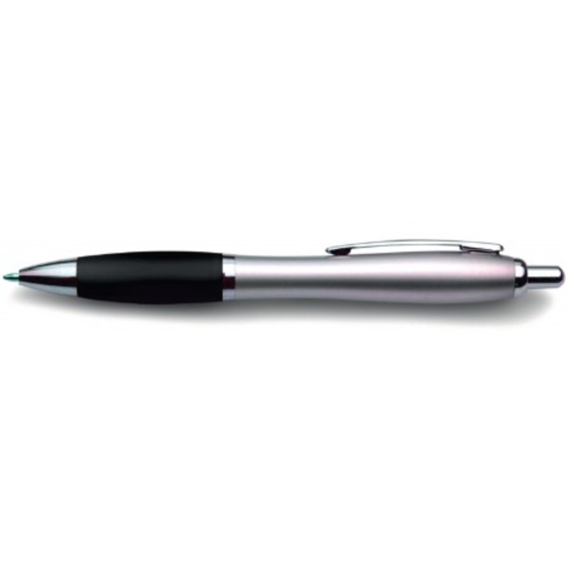 Plastic ballpen, silver barrel
