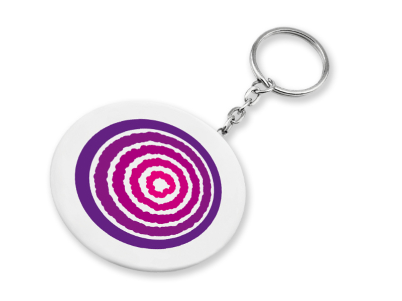 BUTTON VI metal button with plastic back side and key chain function, White