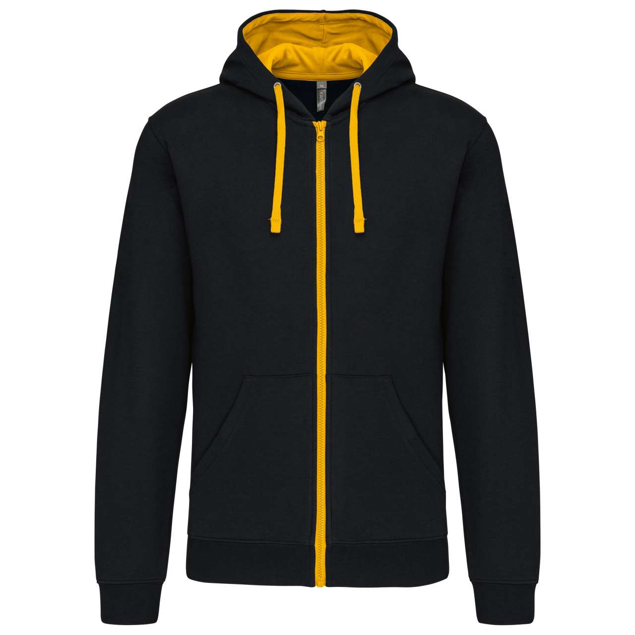 MEN'S CONTRAST HOODED FULL ZIP SWEATSHIRT