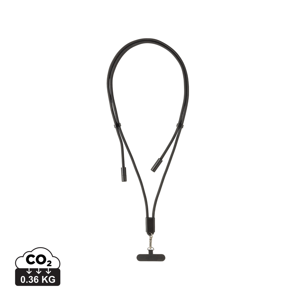 LoopAmp RCS RPET adjustable 160 cm phone cord with 60W cable