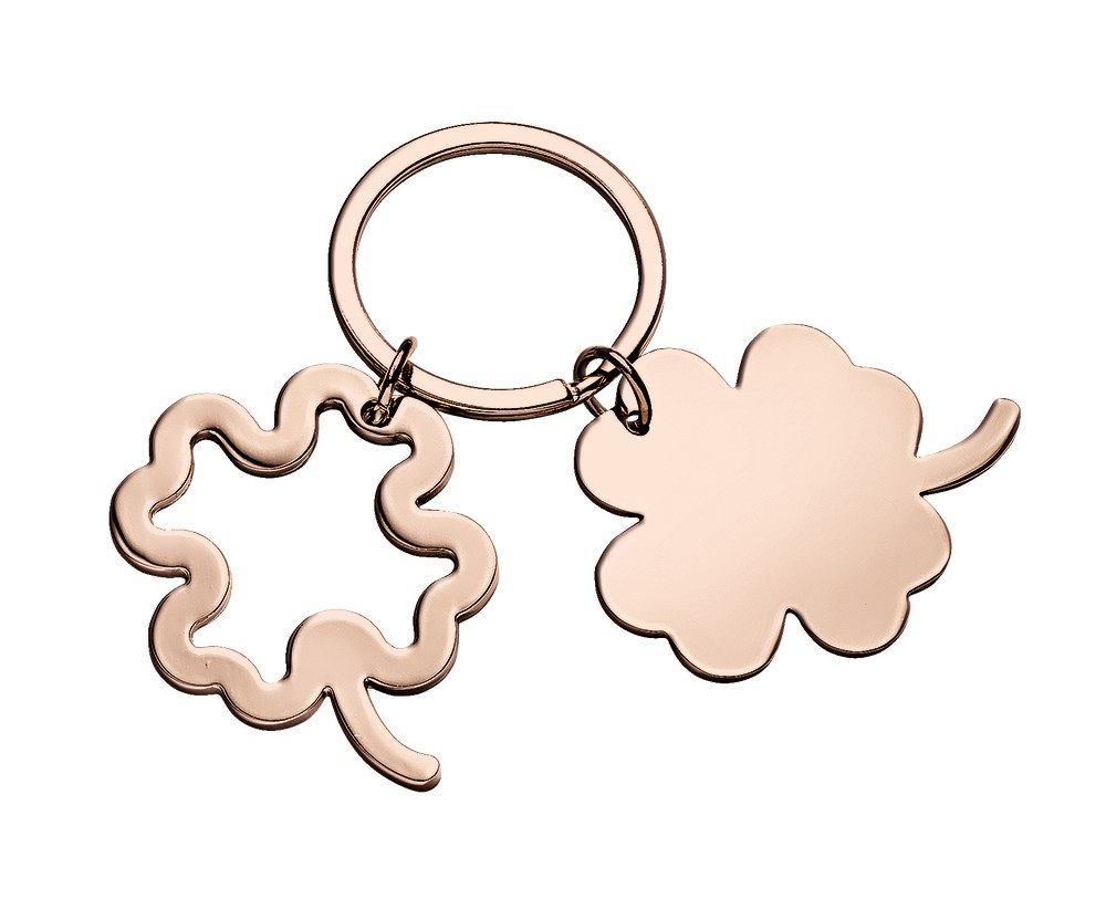 ROSÉ DOUBLE QUADRIFOGLIO KEY RING