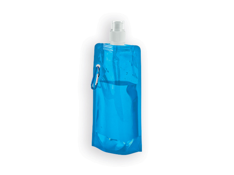 DONATA II foldable plastic bottle, 460 ml, Light blue