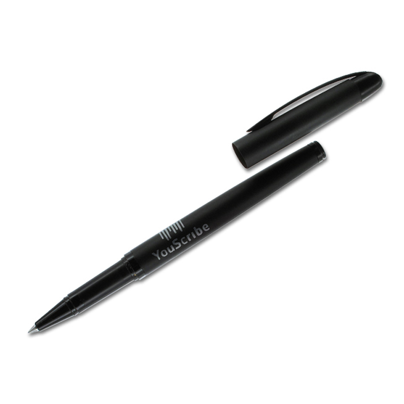 ROLLERBALL PEN (BLACK INK), METAL BODY AND CLIP