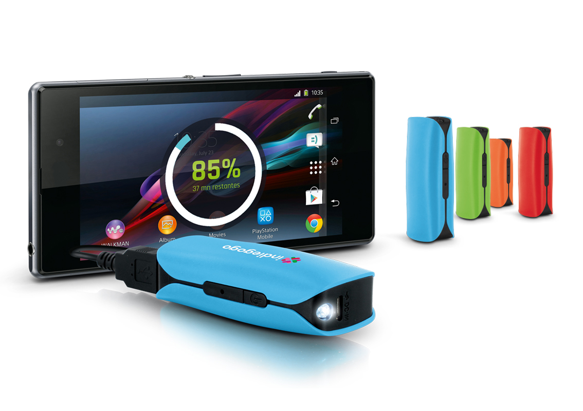 Emergency charger, 2600mAh Li-ion battery with torch function