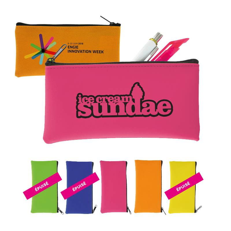POLYESTER & PVC PENCIL CASE WITH ZIP (16x8cm)