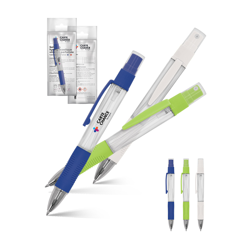 BALLPOINT PEN WITH SPRAY 4 ml HYDROALCOOLIC SOLUTION