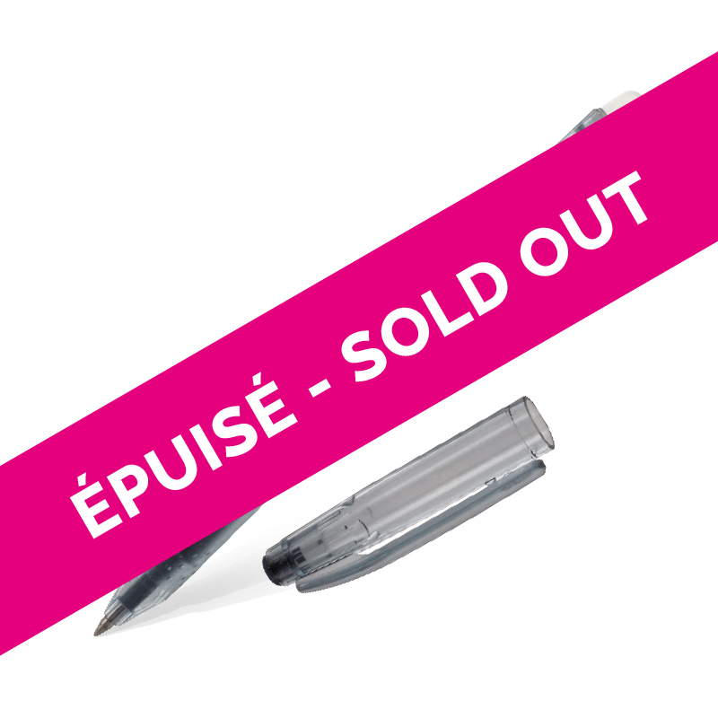 BALLPOINT PEN WITH ERASABLE BLUE INK + ERASER