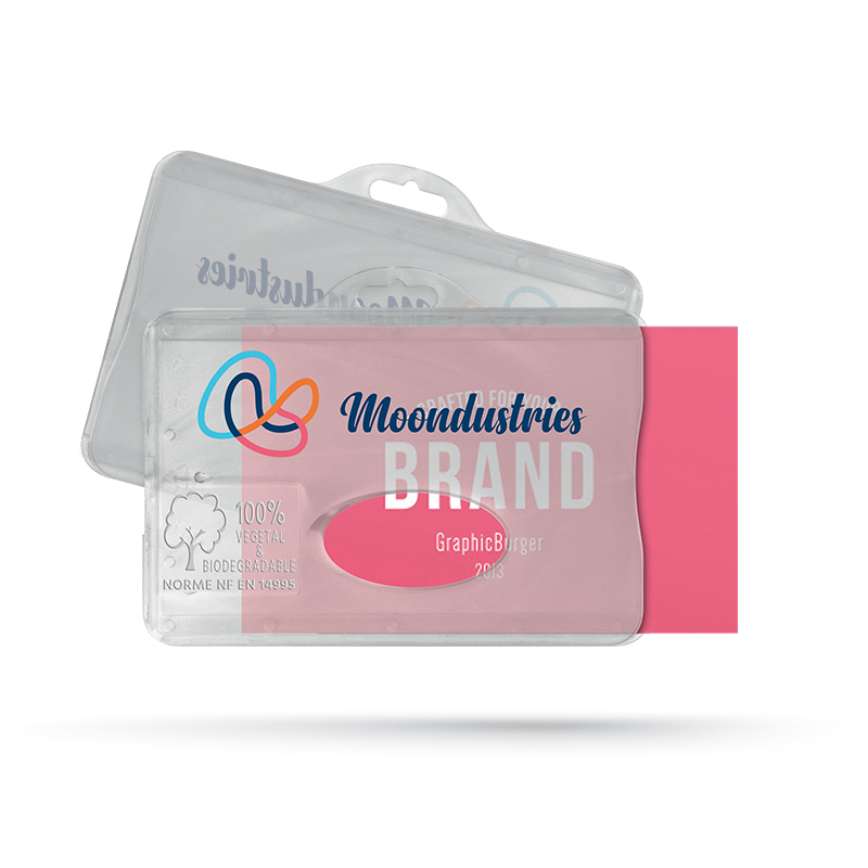 BADGE HOLDER WITH ATTACHMENT IN BIOCOMPOSITE