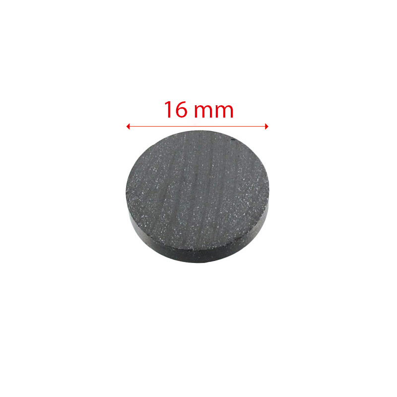 ROUND FERRITE MAGNET - SIZE DIAM.16 x THICKNESS 3 mm, MAGNETIZATION Y35, RAW.