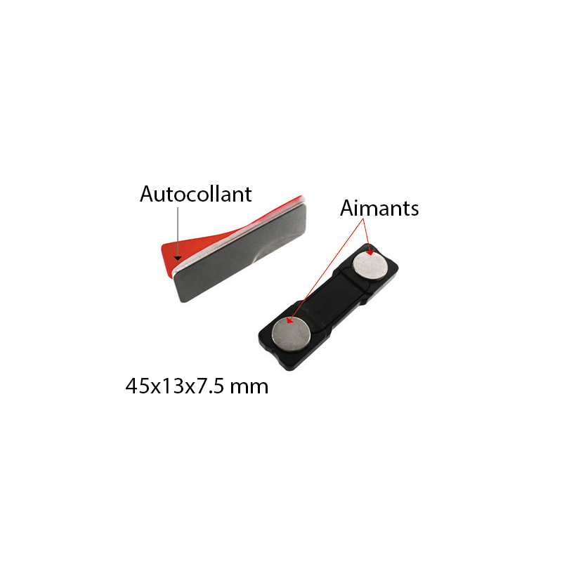 2 MAGNETS W/1 SIDE METAL PLATE WITH DOUBLE STICKER