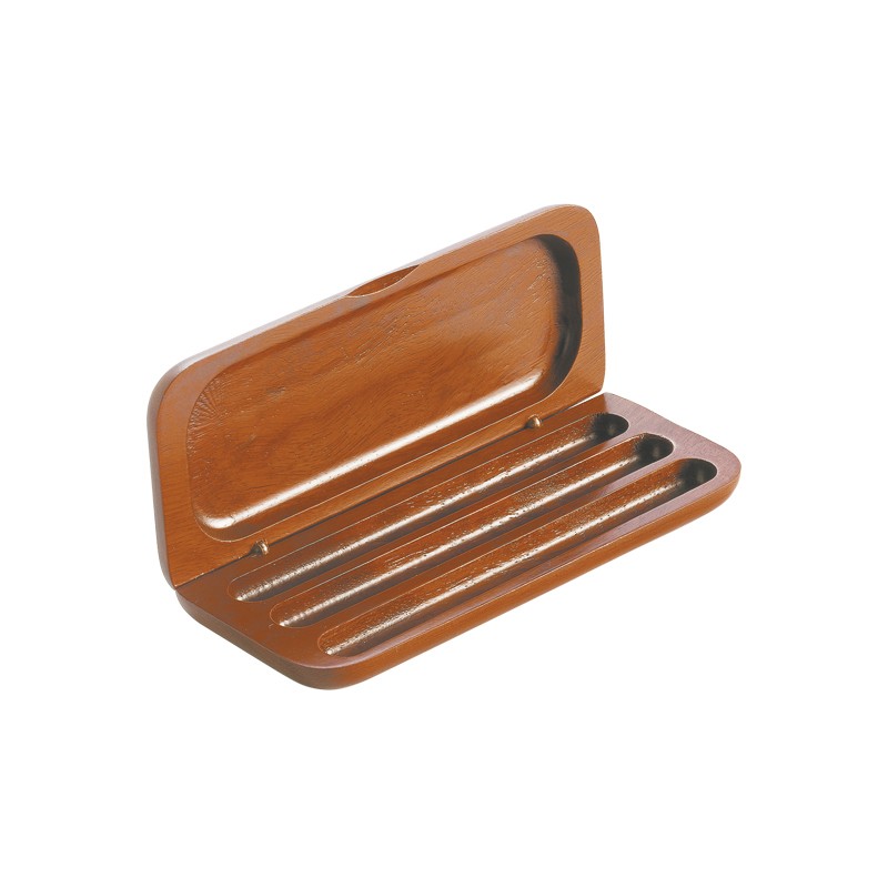 WOODEN CASE, EMPTY, 3 COMPARTMENTS