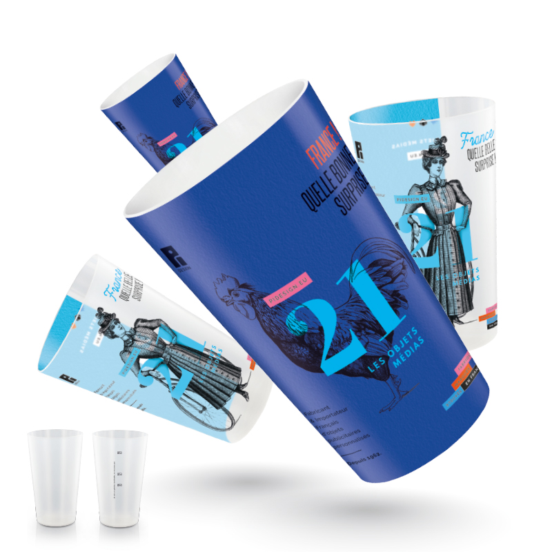 60 Cl stackable plastic cup Inmold