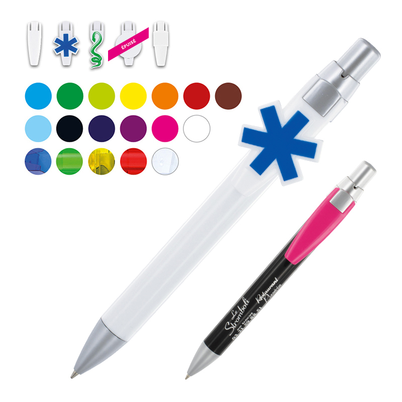 BALLPOINT PEN (BLACK INK) PLASTIC BARREL & CLIP