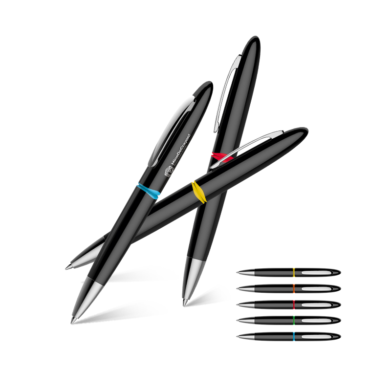 BLUE INK BALL-POINT PEN WITH METAL BODY AND CLIP