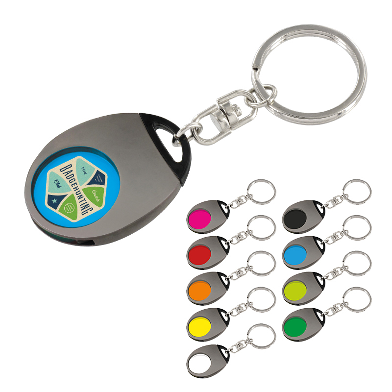 METAL KEY-RING WITH PLASTIC TOKEN