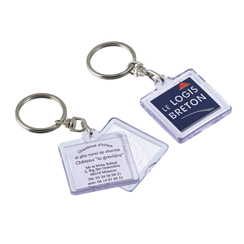 TRANSPARENT KEY-RING & LABEL HOLDER