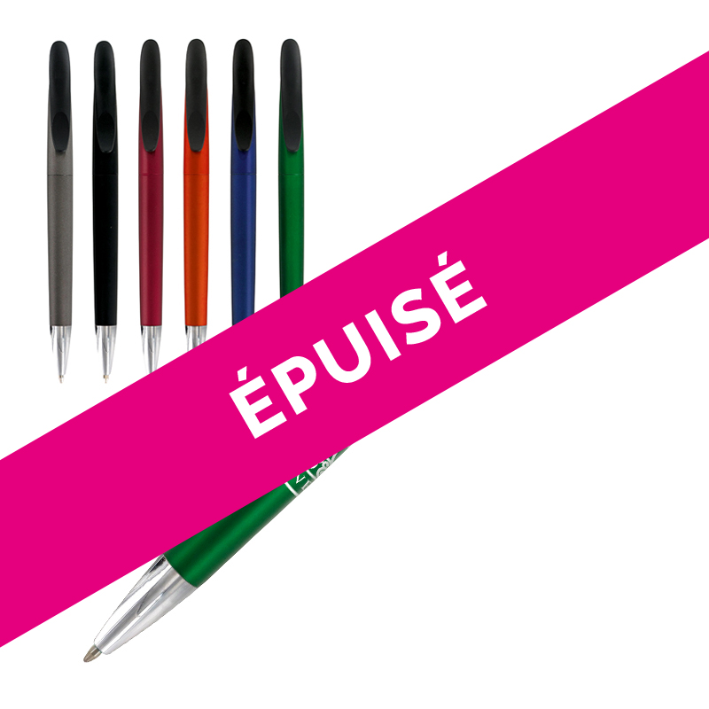 Black ink ball-point pen with plastic body and clip