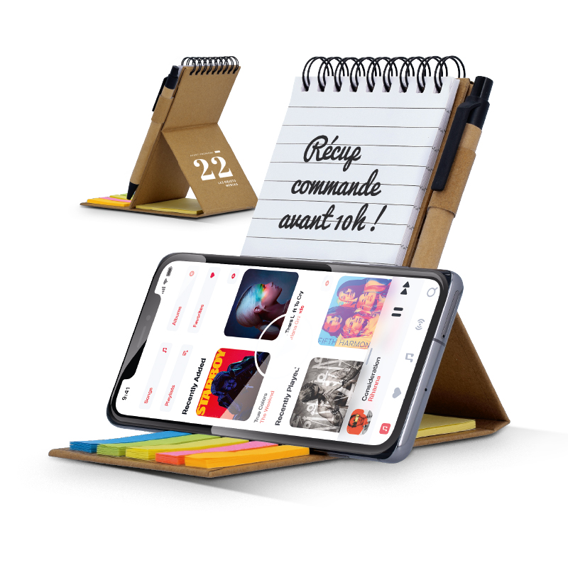 REPOSITIONABLE NOTEBOOK & PHONE SUPPORT