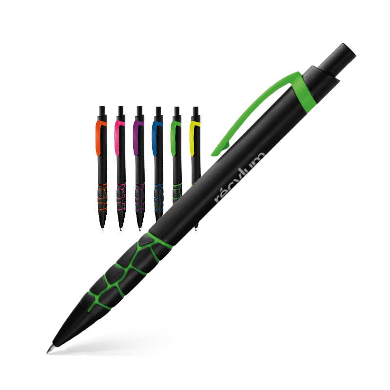 PLASTIC BALL PEN WITH BLACK INK PLASTIC BARREL AND CLIP