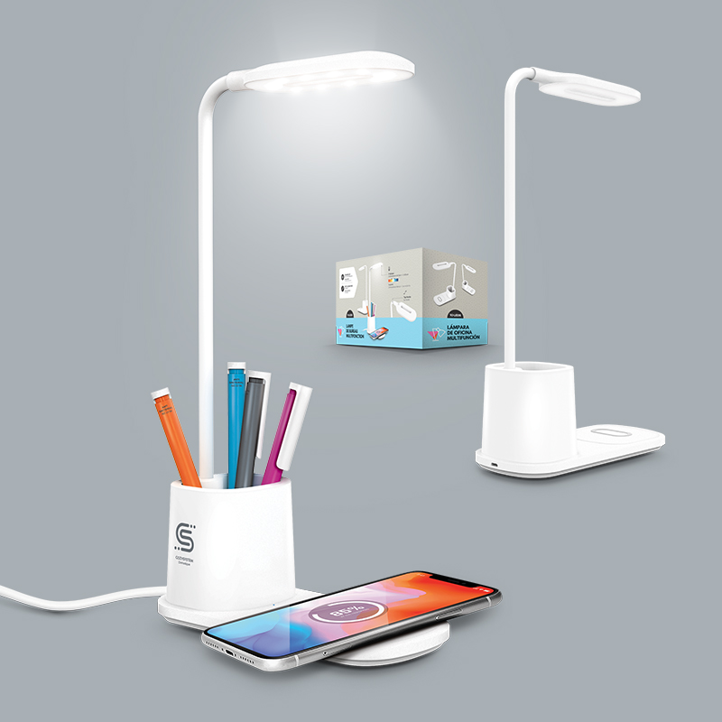 DESK LAMP WITH 10 W INDUCTION CHARGER AND PENCIL HOLDER