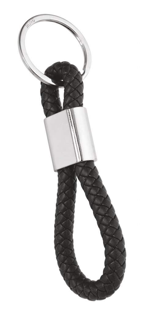 KEY CHAIN CABLE INTERTWINED BLACK