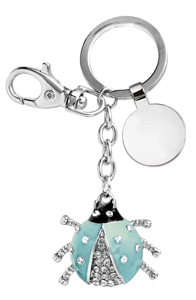 KEY CHAIN LIGHT BLUE LADYBIRD - NO BOX