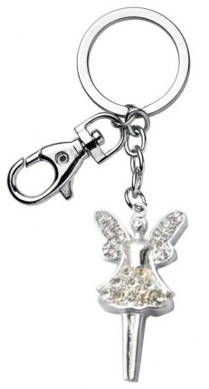 KEYCHAIN ANGEL  WITH CRYSTALS - NO BOX