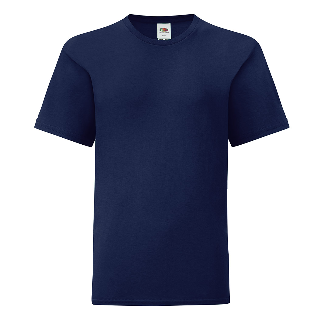 NAVY BLUE 100% COTTON SHORT-SLEEVED T-SHIRT ICONIC COLOUR KIDS 12-13