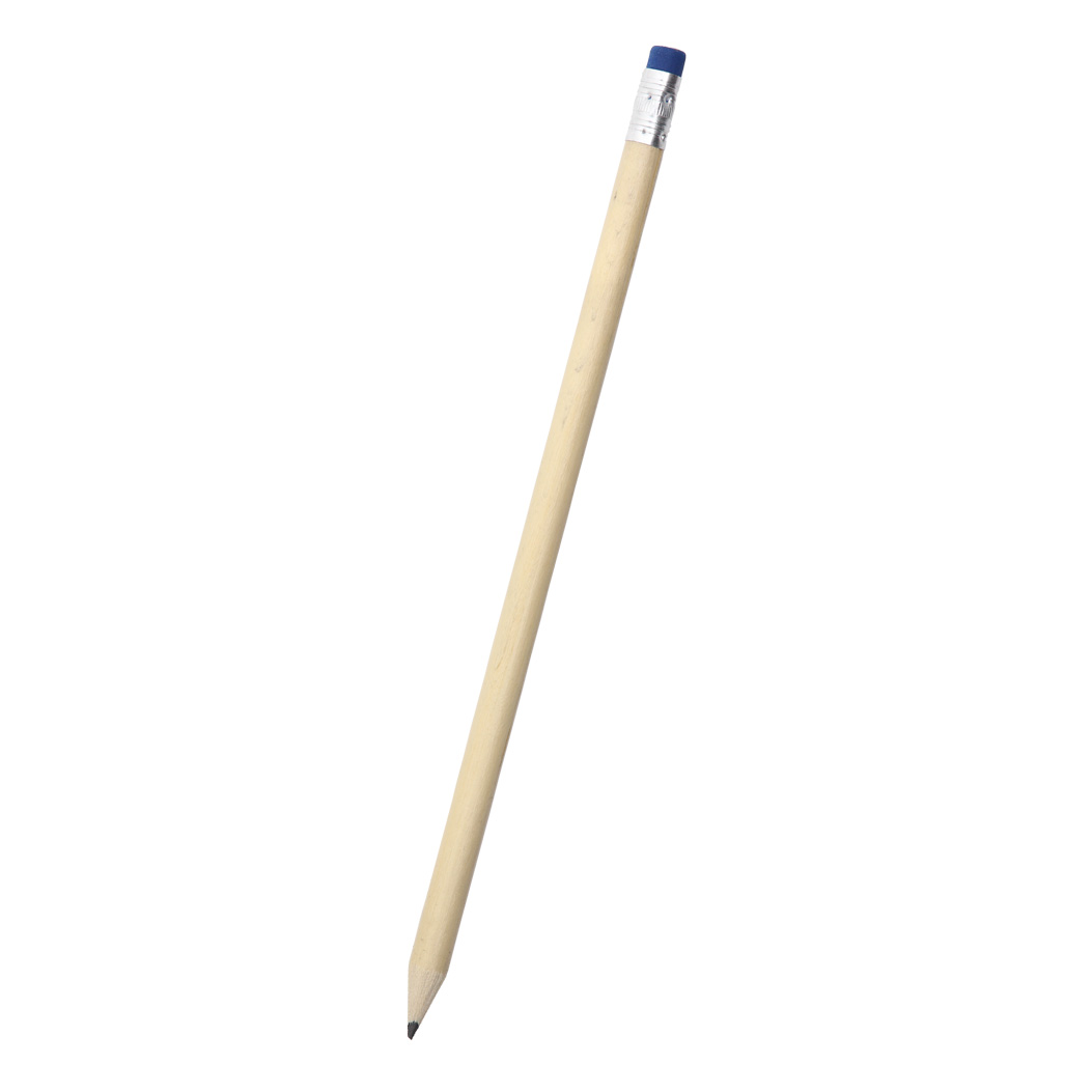 WOODEN PENCIL WITH BLUE COLORED ERASER COLROBY