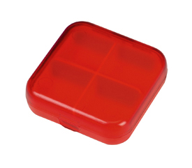 RED PLASTIC PILLBOX MEDIC