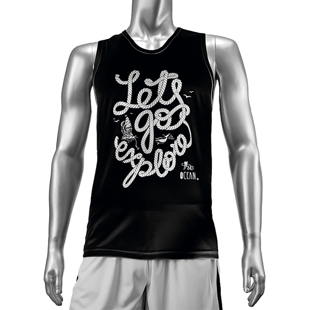 BLACK SUBLIMATION-PRINTED TECHNICAL TANK TOP FENEL L