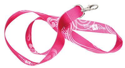 1,5X45 CM SUBLIMABLE POLYESTER LANYARD SULKA. METAL HOOK + CLICK CLACK SECURITY CLOUSURE