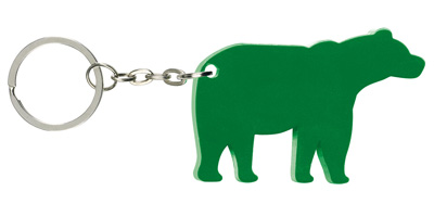 GREEN ALUMINIUM KEY RING BEAR