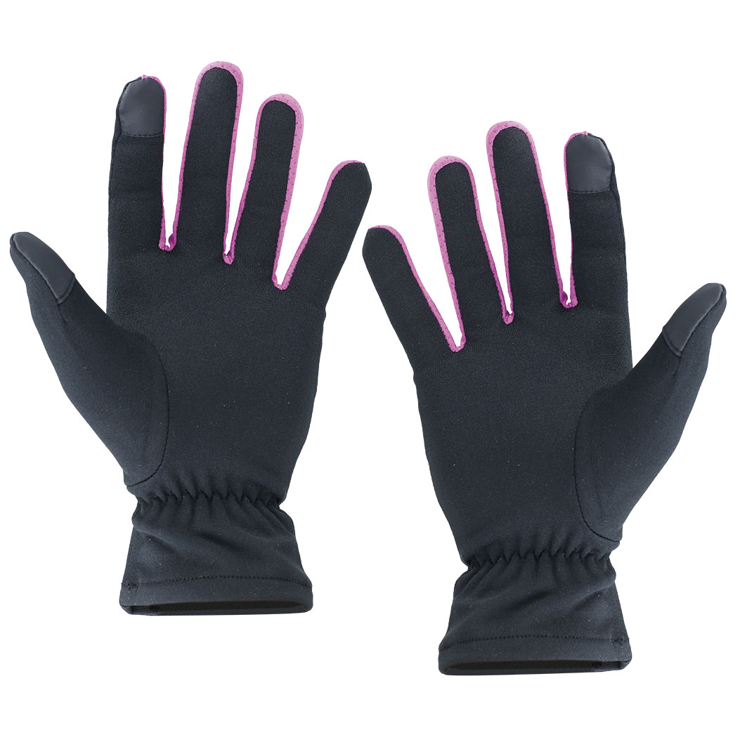 BLACK AND FUCHSIA POLYESTER GLOVE LAVA WITH TOUCH