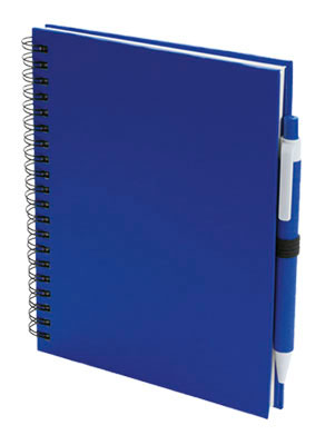 BLUE 70 SHEETS RECYCLED CARDBOARD NOTEBOOK AND PEN KOGUEL