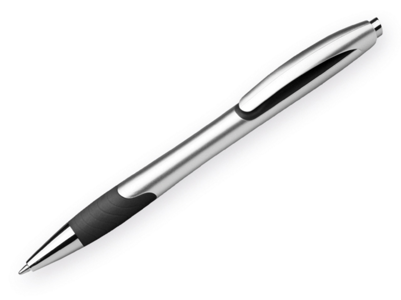 MILEY SILVER plastic ball pen with blue refill 0,7 mm with low-viscosity, Black