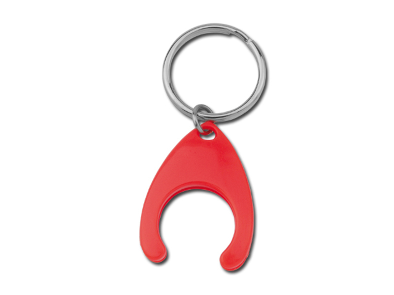 PORTHOS PLASTIC coin holder incl. coin, size 0,50 €, Red
