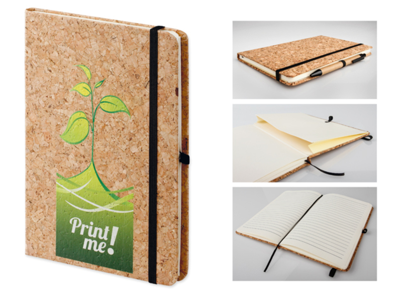 ADRA II notepad with cork cover, 140x210 mm, Natural