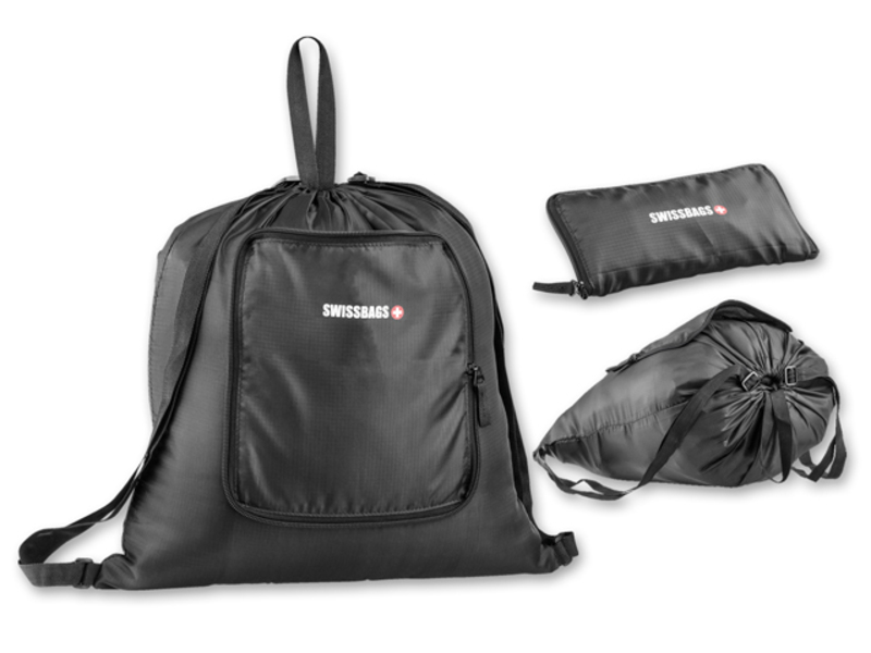 BRICE foldable backpack, 210D RIPSTOP, SWISSBAGS, Black
