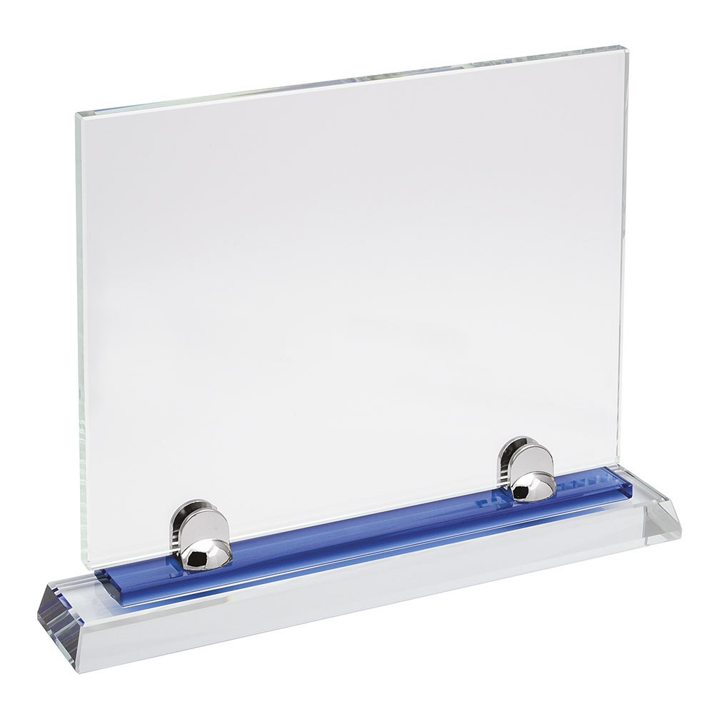 GLASS PLATE WITH BLUE BASE 180x150 mm