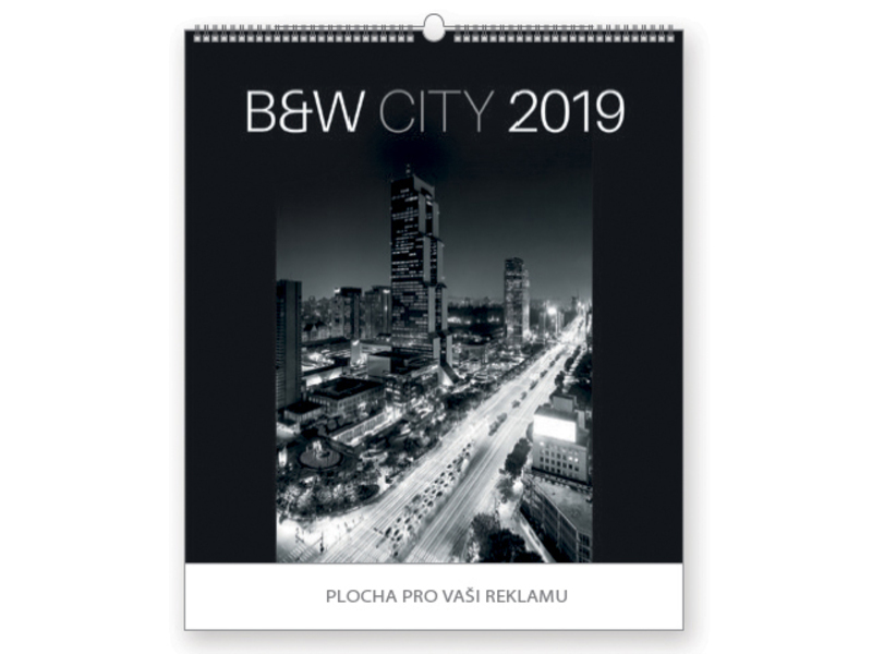 B&W CITY wall calendar, 45x48 cm