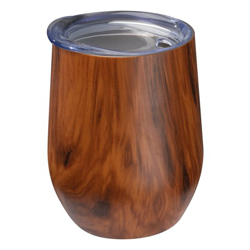 Stainless steel mug with wooden look Brighton
