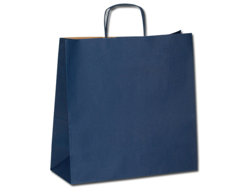 TWISTER paper gift bag, 32x13x42,5 cm, Blue
