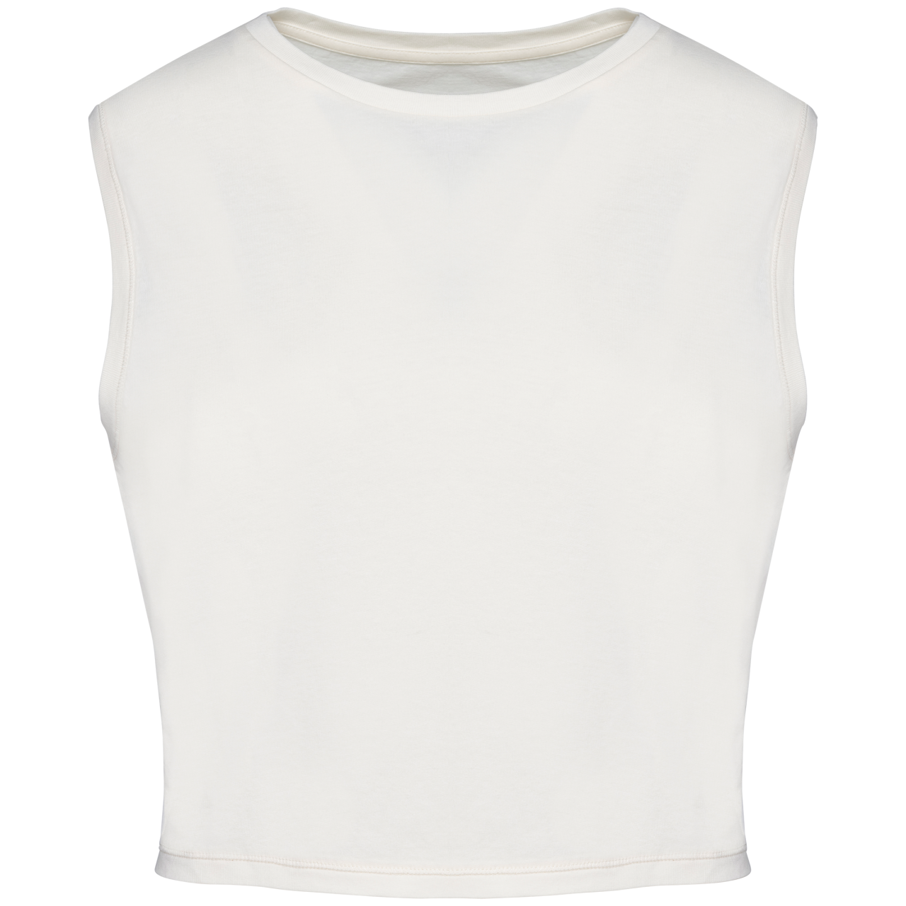 ECO-FRIENDLY LADIES’ SLEEVELESS CROP T-SHIRT