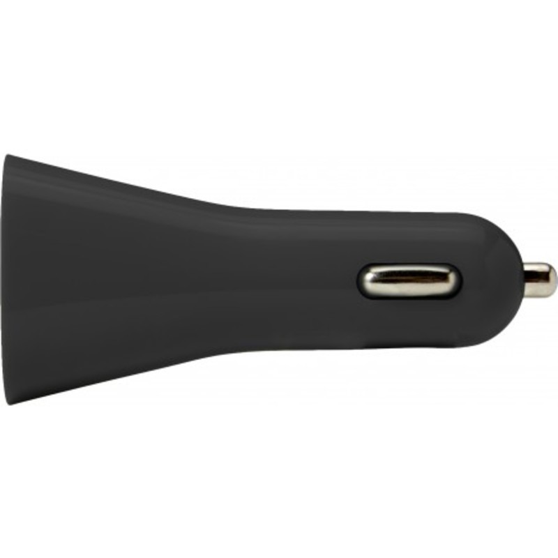 ABS Car charger with 2 USB ports.