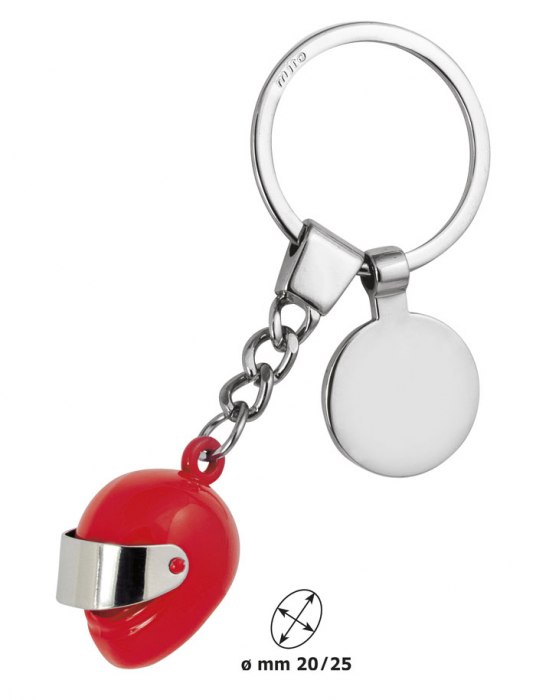 KEYCHAIN HELMET SMALL RED /COIN