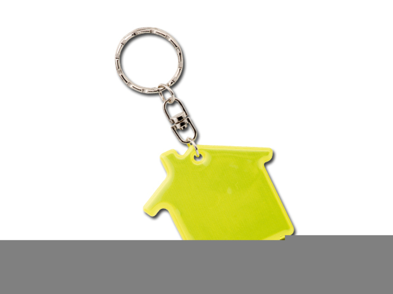 RESIDENCE plastic key ring - reflective, Hexachrome yellow