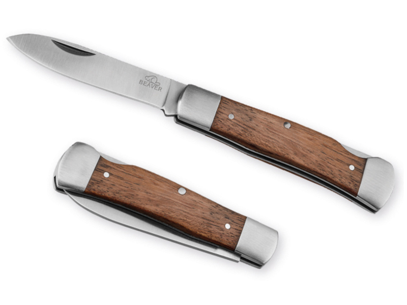 SLY pocket knife with safety pin, blade 6.5 cm, BEAVER, Natural