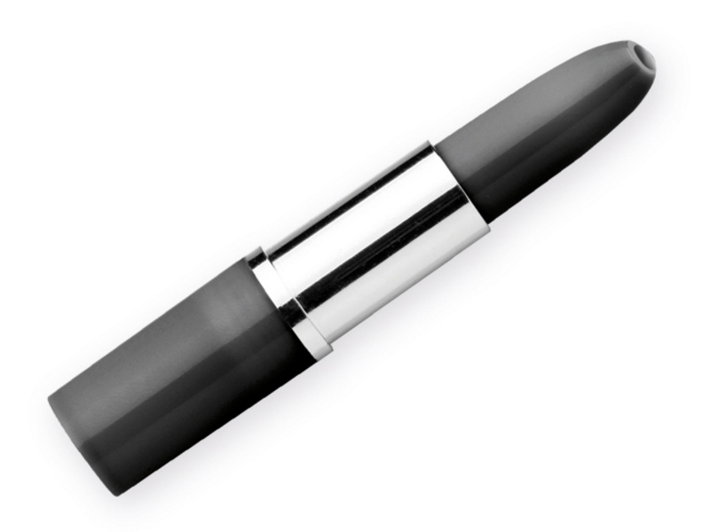 LIPS plastic ball pen in the shape of a lipstick, blue refill, Black